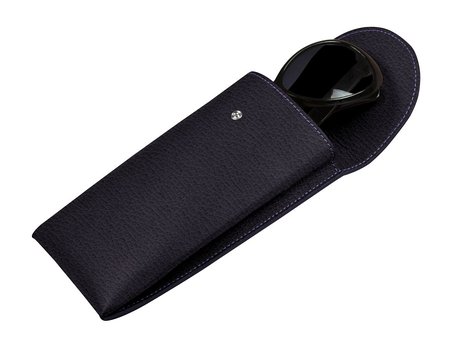 Custodia morbida con tasca a soffietto per occhiali di grandi dimensioni - Vacchetta ruvida - Pelle