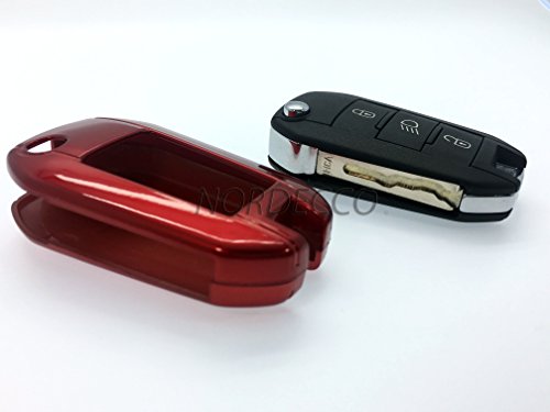 Custodia protettiva in plastica ABS rigida di alta qualità con finitura lucida per chiave elettronica adatta per auto Peugeot, di colore nero