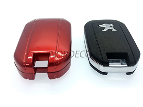 Custodia protettiva in plastica ABS rigida di alta qualità con finitura lucida per chiave elettronica adatta per auto Peugeot, di colore nero