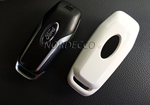 Custodia protettiva per chiave telecomando dell’auto, per chiave telecomando Ford a 3 pulsanti, guscio rigido e lucido, per Ford Mustang 5.0, Mondeo, Fusion e Galaxy, colore: nero