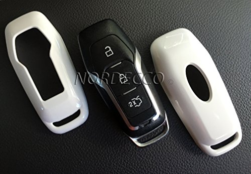 Custodia protettiva per chiave telecomando dell’auto, per chiave telecomando Ford a 3 pulsanti, guscio rigido e lucido, per Ford Mustang 5.0, Mondeo, Fusion e Galaxy, colore: nero