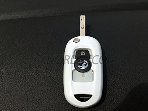 Custodia protettiva rigida, in plastica ABS di alta qualità, per chiave con telecomando Fob di Opel, Mark 7, Astra, design Elite Tech Line Energy SRI 2016, 2017 (colore: bianco)