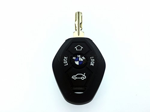 Custodia protettrice in silicone di alta qualità per chiavi a 3/4 pulsanti, adatto per BMW, colore: nero