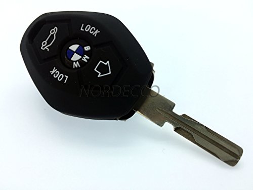 Custodia protettrice in silicone di alta qualità per chiavi a 3/4 pulsanti, adatto per BMW, colore: nero