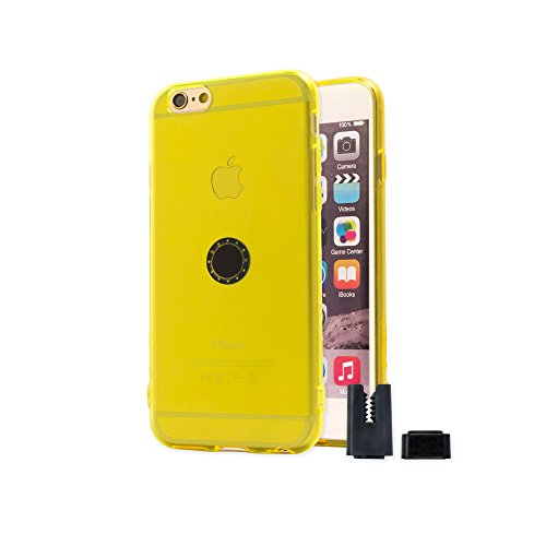Custodia trasparente con supporto magnetico per auto iphone 6/6s-amarillo