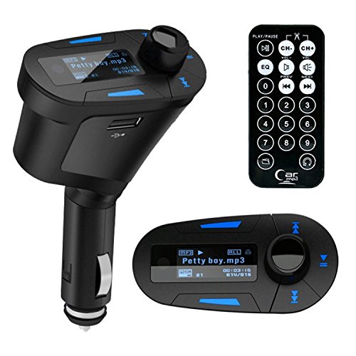 CuteEdison® - Lettore Mp3 per auto, con USB e radio FM, senza fili, supporta schede SD, TF, MMC, USB, con telecomando