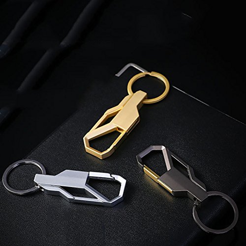 DaoRier Car Accessories Keychain Alloy Key Chain Car Portachiavi per gli uomini (Argento)