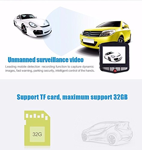 Dash Cam, accessori per auto, digitale Full HD 1080p auto registratore video, registrazione in loop, visione notturna, tecnologia integrato G-Sensor, rilevazione di movimento. Pharmis. Colore nero