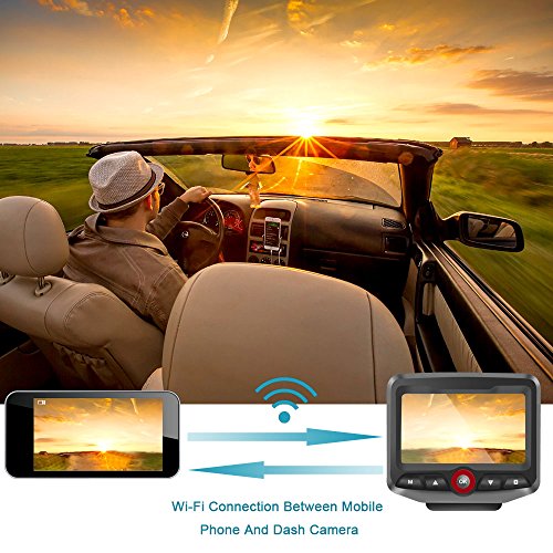 Dash Cam con obiettivo rotante anteriore e posteriore, obiettivo grandangolare 170 °, videocamera WDR Night Vision Full HD 1080P, monitoraggio parcheggio con registrazione in loop, WiFi G-Sensor, OTHA