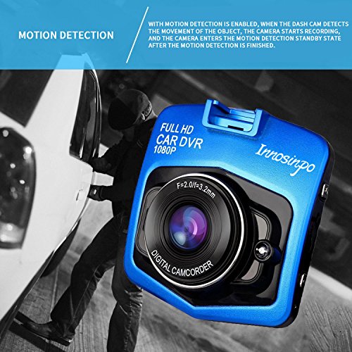 Dash Cam Telecamera Full HD 1080P Camera per Auto (Azzurro)