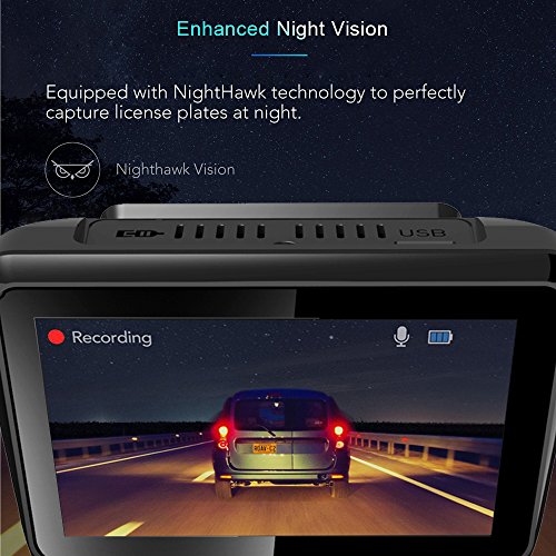 Dash Cam Ultra HD 4 K 2880 X 2160P Dash Cam Auto Telecamera Auto Obiettivo Notte Visione di 170 gradi Rilevamento del Movimento G-Sensor（Nero）