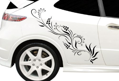 DD 1106_Dotzler Design 01-Adesivo per auto a forma di fiore Viticcio tribal circa 110 x 30 cm