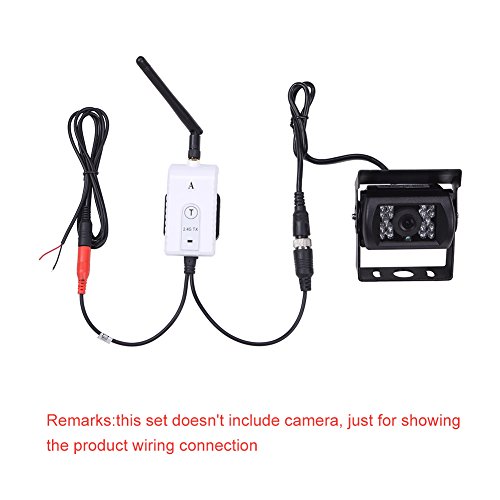 Ddauto 2.4 G Wireless video trasmettitore e ricevitore per veicolo telecamera posteriore o anteriore auto monitor telecamera posteriore a 200 m gamma DD1003 W