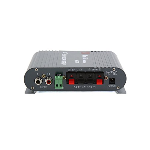 DealMux tono argento Mini Hi-Fi Audio Stereo Power Amplifier per Auto Auto Moto