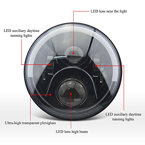 DEC LED 7inches Super Bright LED Lights Bulbs auto DRL sostituzione Fari angolo occhi abbaglianti e anabbaglianti