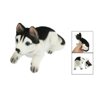 Decorazione per auto cane husky bianco nero che muove la testa con perline profumate