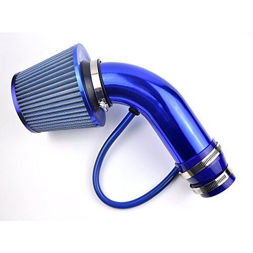 DELIPOP universale auto automobile racing aria filtro Alumimum Tubo di flusso Kit Blu