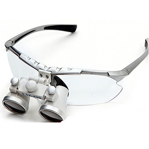 Dentist Silver Dental Surgical Medical Binoculare Loupes 3,5 Optical Glass 420 X mm