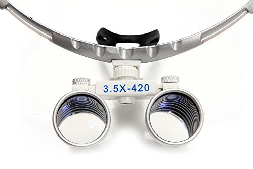 Dentist Silver Dental Surgical Medical Binoculare Loupes 3,5 Optical Glass 420 X mm