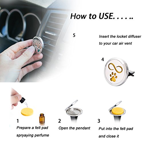 Deodorante Per Auto Profumo Dispenser Oil diffusore profumo auto con 12 di feltro Pads