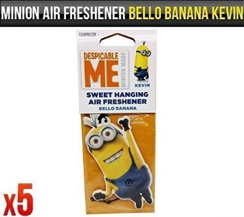 Despicable Me Minions (cattivissimo me) Kevin deodorante auto con licenza ufficiale, alla banana (5 pezzi)