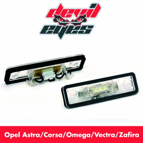 Devil Eyes 610784 Plate Number-Lampada A LED per / Astra F G/Astra/Corsa/Omega A B, Omega B, Vectra A, Vectra B E Zafira A/E approvato E di registrazione