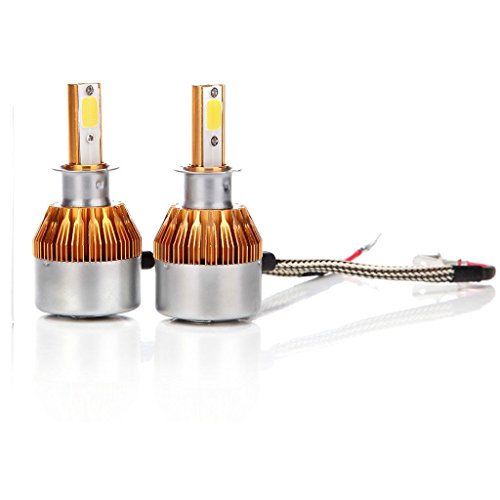 Dicn lampadine LED faro per auto H3 72 W super Bright 6000 K bianco puro colore – Plug and Play 2 anno di garanzia (confezione da 2)