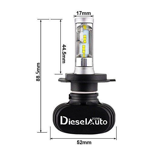 Diesel Auto Zone H4 Hi/Lo LED auto faro kit auto LED faro lampadina 50 W (25 W ogni Pera) 8000lm (4000lm ogni lampadina) con CSP Chip, 6500K White 3 YR garanzia