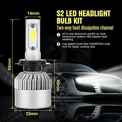 Diesel Auto Zone H7 Led Headlight Bulbs Kit di conversione 80W 8000LM 6000K Bianco puro w / COB led chip per luce a led - 1 anni di garanzia (confezione da 2)