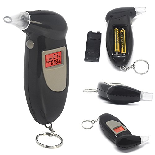 Digital Breath Alcohol tester etilometro portatile con display LCD e bocchini per uso personale di ricambio