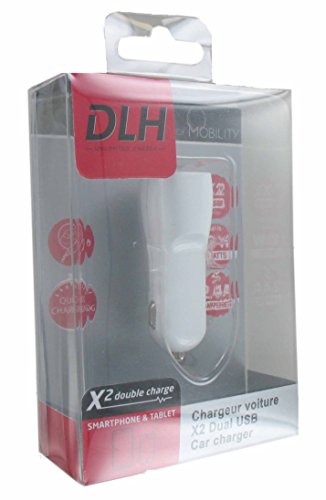 DLH DY-AU2314W Auto White mobile device charger - Mobile Device Chargers (Auto, Smartphone, Tablet, Cigar lighter, Contact, White, 12 - 24)