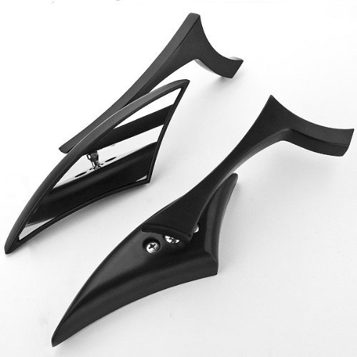 DLLL 2 x Cover con lama nera lato specchietto retrovisore per moto Street Standard Naked per bicicletta Cruiser tritatutto