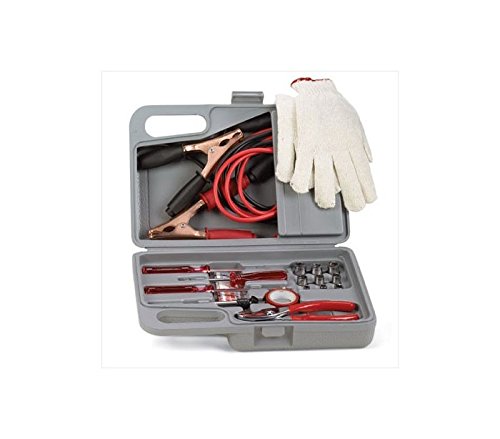 DOBO® Kit di emergenza auto e moto in valigetta 30 accessori per ripristino e avviamento - cavi fusibili pinze nastro guanti bussole