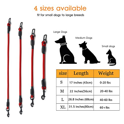 Dog clip per cintura, durevole e sicuro per imbracatura per cani universale, per maggior parte delle automobili e piccolo, medio, grande, extra large Dogs by Amznova