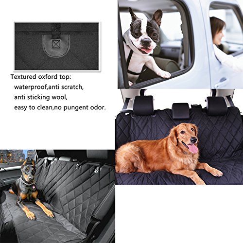 Dog coprisedili auto, Brightshow Pet coprisedili per auto con seggiolino Anchors, camion e SUV, colore nero, parte posteriore impermeabile e antiscivolo