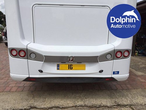 Dolphin - Sensore per parcheggio in retromarcia di camper, furgoni, con cicalino acustico nero, argento, bianco, grigio
