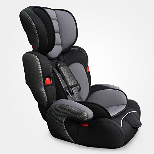 Domaier - Rialzo Seduta Per Auto, Seduta Auto Per Bimbi E Bambini, da 9 a 36 kg, Nero, Standard/Certificazione: ECE R44/04, Gruppo (in accordo allo standard ECE R44/04): 3