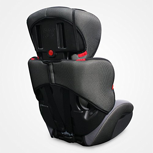 Domaier - Rialzo Seduta Per Auto, Seduta Auto Per Bimbi E Bambini, da 9 a 36 kg, Nero, Standard/Certificazione: ECE R44/04, Gruppo (in accordo allo standard ECE R44/04): 3