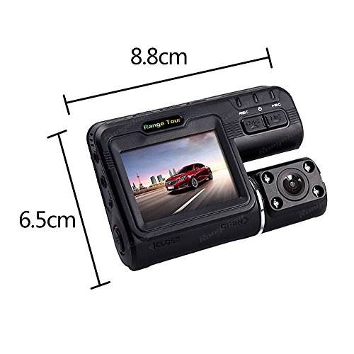 Doppia lente auto DVR telecamera registratore I1000S Dash Cam Black box Full HD 1080p 140 gradi con vista posteriore Dashcam videocamera