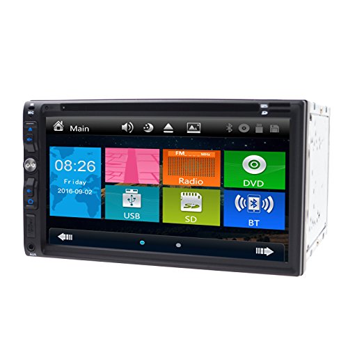 Doppio DIN auto stereo digitale touch screen 17,8 cm HD DVD universale 2 DIN HD auto radio intrattenimento multimediale ingresso AUX Player vivavoce Bluetooth ricevitore con telecamera posteriore/porta USB