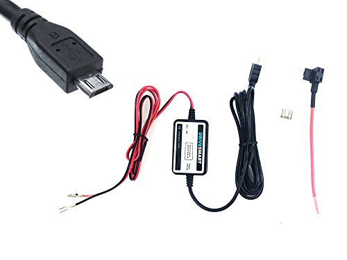 Drivesmart cavo micro USB telecamera cablaggio con fusibile Tap 5 V 2 Amp filo duro certificato CE. Fits satellitare, Samsung Phone, alcuni TomTom etc