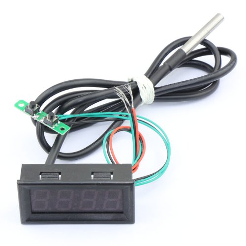 DROK® 0-200V Voltmetro Digitale Auto / Moto Clock Misura Temperatura Tensione Panel Meter 3in1 Il LED Verde