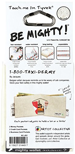 Dynomighty Mighty Tyvek Wallet portafoglio - 1-800-TAXI-DERMY by Jacques - Water, Stain & Tear Resistant