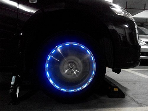 e-3lue ® 4 x solare LED auto della luce flash ruota cappucci neon decorazione D148
