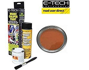 E-Tech pinza freno Paint – rame – Kit completo Inc Paint/Cleaner & Brush