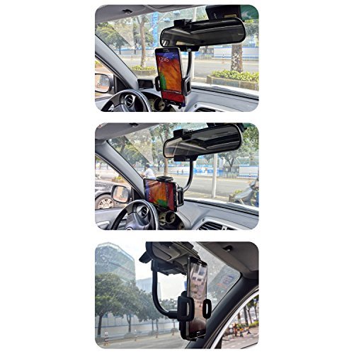 Eberry universale supporto auto smartphone Holder – Supporto per telefono auto specchietto retrovisore staffa di supporto per iPhone 8/8PLUS/7/7PLUS/6s/6s Plus/6/6plus, Samsung Galaxy, smartphone, GPS e altro