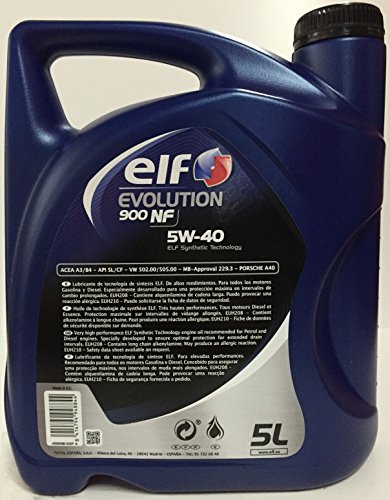 Elf Evolution 900 NF 5W-40 Olio lubrificante per auto, 1 L 6 L = 5 lts + 1 lt