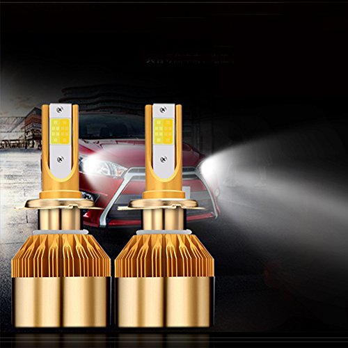 EMVANV 2PCS Car Fog Light bulbs auto fari LED proiettore dual-color luce diurna guida