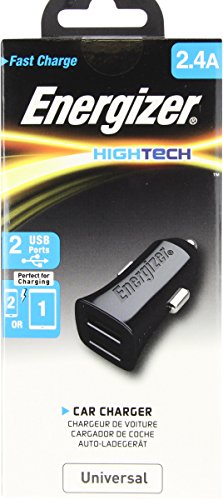 Energizer 3492548196845 Alimentatori da auto High Tech Serie, 2 X USB 2,4 a per APPLE IPHONE 7/6S/6 Plus e Apple iPad, Samsung S7/S7 Edge Nero
