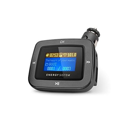 Energy Sistem Car MP3 1100 87.5 - 108MHz Wired Black FM transmitter - FM Transmitters (87.5 - 108 MHz, LCD, Wired, Gold, SD,SDHC, 43 g)